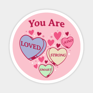 Teacher Valentine Day Retro Heart Candy - Cute Self Love Magnet